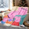 Peppa Pig Pattern Blanket for Home Decoration, Bed, Sofa, Car Travel, Camping, Suitable for All Seasons, Birthday Christmas Gift