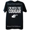 Funny I'm With The Cougar Girlfriend T Shirts Summer My Hot Cougar GF Graphic Short Sleeve Birthday Gifts T-shirt Mens Clothing