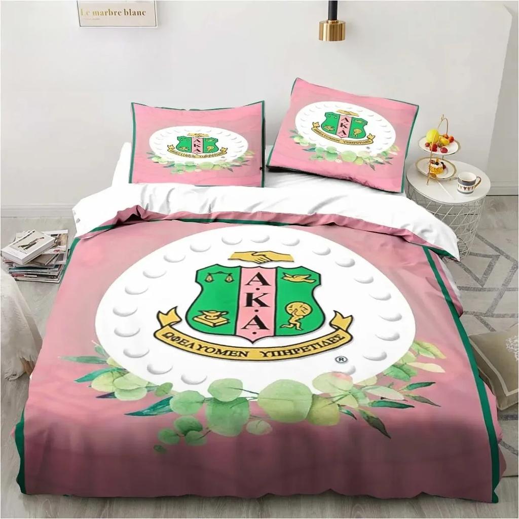 3D Print Alpha Sorority Kappa Alpha AKA Bedding Set Single Twin Full Queen King Size Bed Set Aldult Kid Bedroom