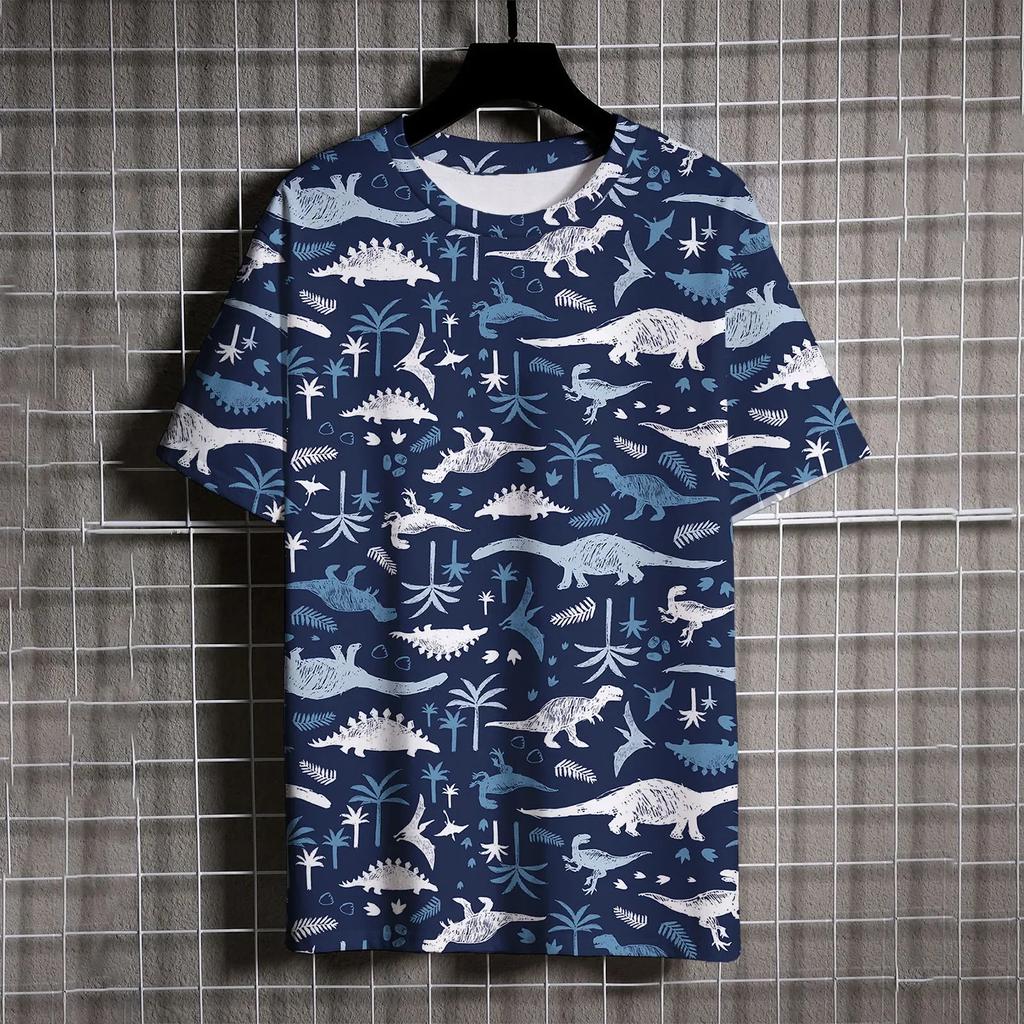 Summer Fashion Dinosaur 3D Print T-Shirts Streetwear Men Casual Oversized O Neck Short Sleeved Plus Size Tees Top Women Clothing