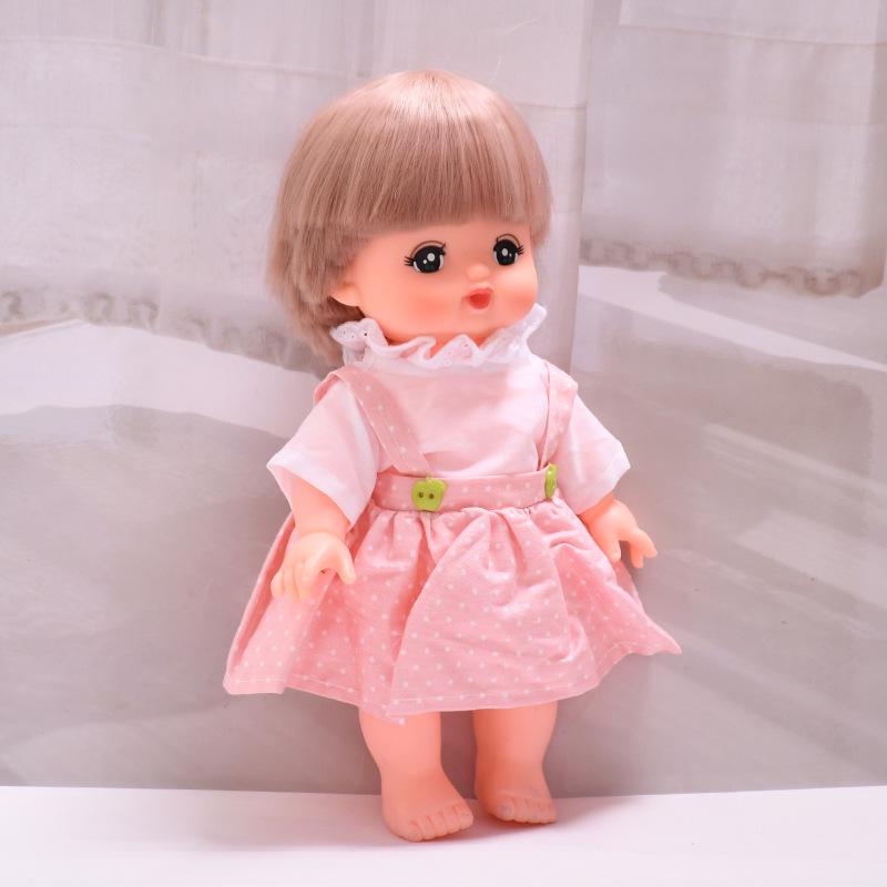 25cm Milu Tang Dynasty Doll Pink Polka Dot Skirt Outfit