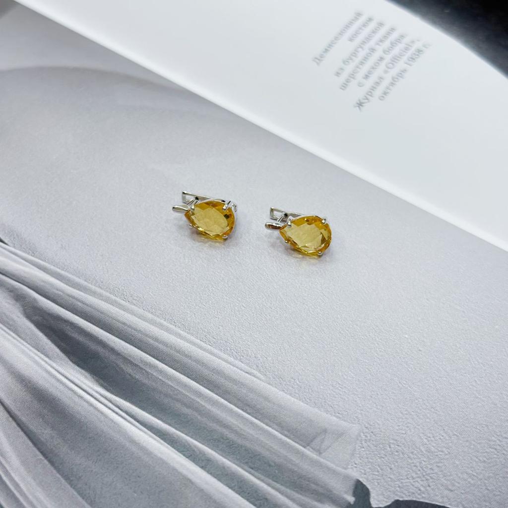 Silver Earrings with Citrine Nano 6.467ct (2171843)