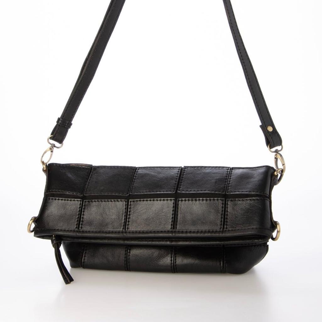 Cowhide Patchwork Shoulder Bag [Peakspeak] Fold-Over 2-Way
