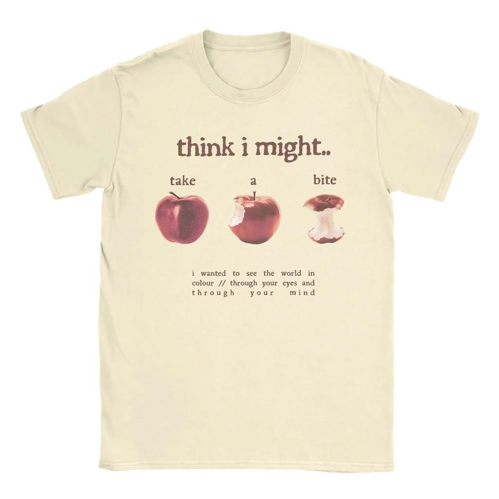 Take A Bite Apple Printed T Shirt Women Clothing Fashion Short Sleeve Round Collar Tees Trendy Casual Women Clothing