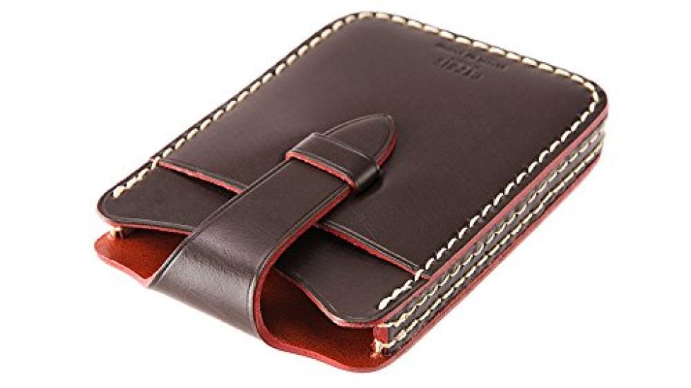 Zaumleder Luga Schulter-Kartenetui Kartenhalter Leder Tagesgeschenk Geschenk Geburtstag Freund Schokolade x Orange 6277 [Cypris] & Vater's