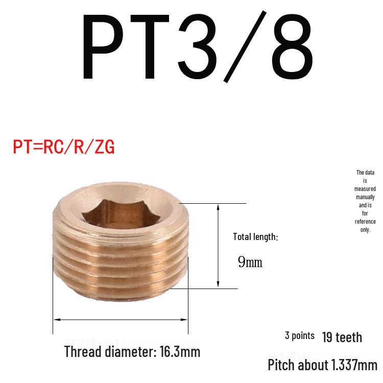 Plastic Mold Tapered Copper Hex Plug - PT British Standard Screw for Water Pipes