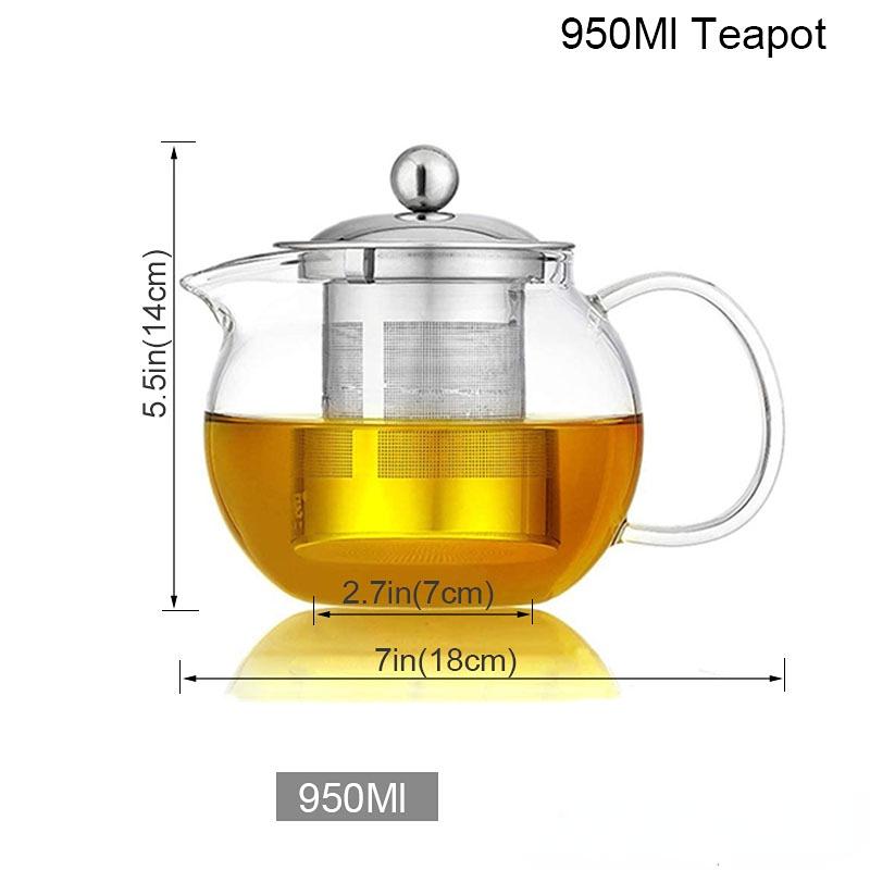 Heat Resistant Glass Teapot, Various Styles, Hot-selling Tea Sets, Clear Kettle, Flower Puer, Tea Infuser Pot, Dropshipping