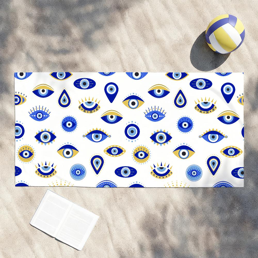 Evil Eye Art Print Towel Shower Sauna Travel Spa Quick Dry Gym Accessories Soft Large Beach Towels