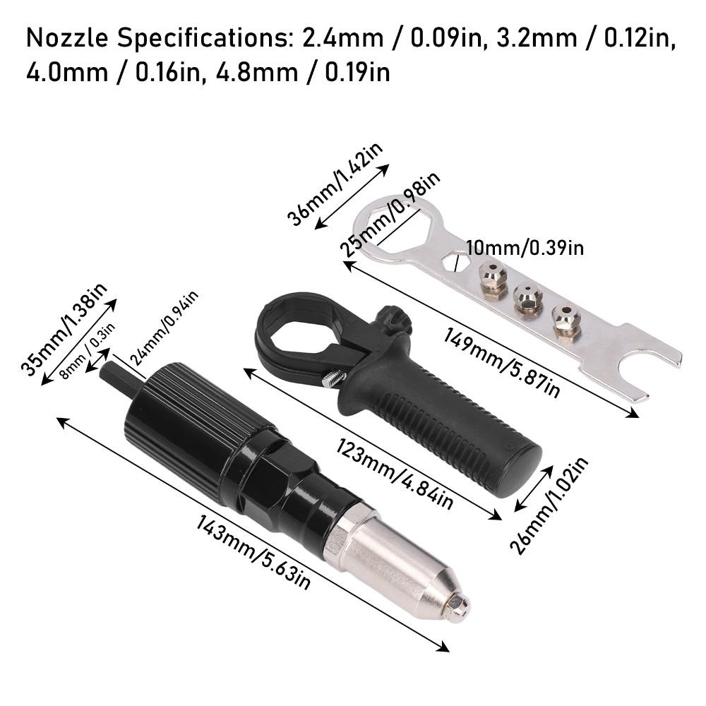 Heavy Non Slip Rivet Machine Efficient Black Cordless Riveter Rivet Machine Adapter Metal Working