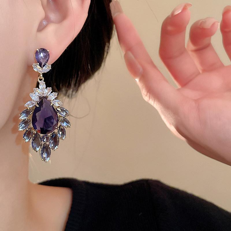 Стильные Элегантные Градиентные Фиолетовые Серьги-Капли Блестящие Серьги Для Женщин фиолетовый