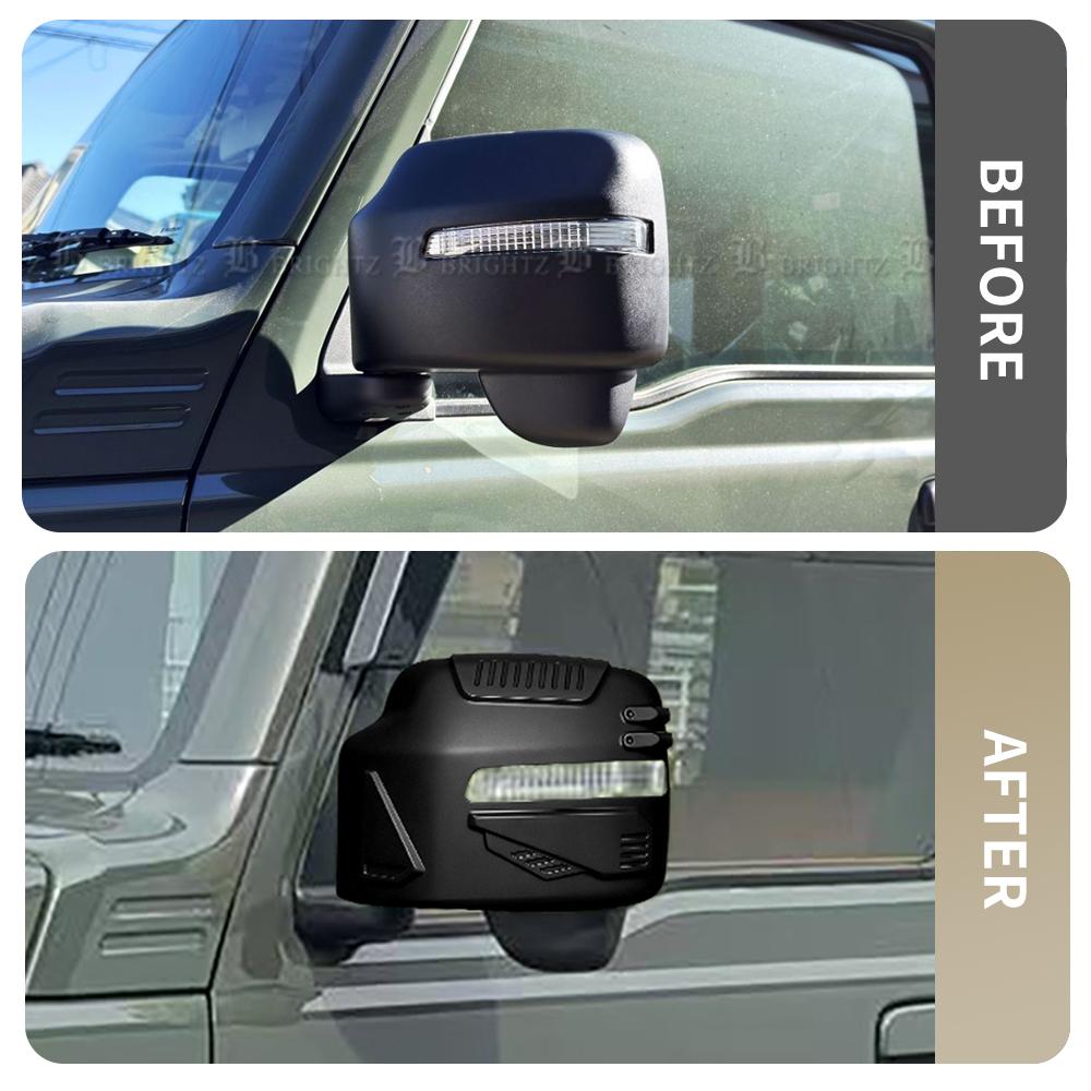 Seitenspiegelabdeckung für Suzuki Jimny 2019 2020 2021-2026 Rückspiegelkappe Zierleiste Exterieur Auto Zubehör Kohlefaser-Optik