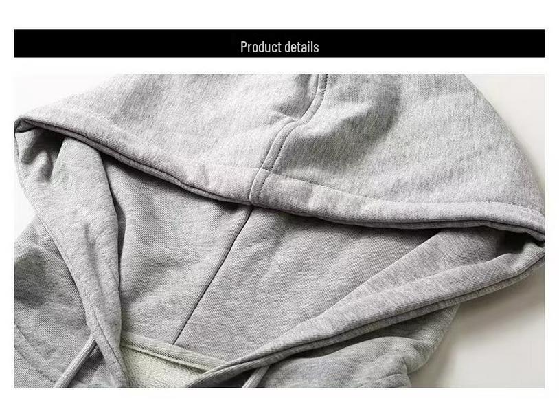 Men's Korean Style Solid Fleece Zip-Up Hoodie - Autumn/Winter Casual Sports Cardigan