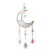 Yousheng Evil Eye Faux Crystal Suncatcher, Prism Rainbow Maker Window Hanging Decor, Wind Chime Style Moon Sun Catcher for Home Garden Decor