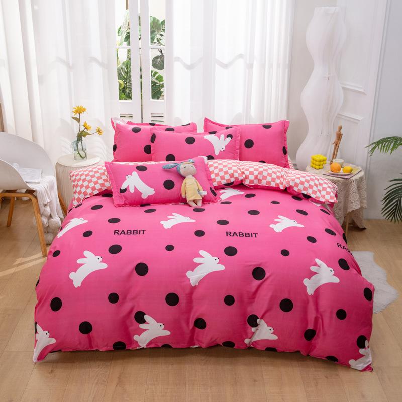 Set de lenjerie de pat nordic simplu din patru piese, cearșaf de pat, set de pilota pentru dormitor Set din trei piese