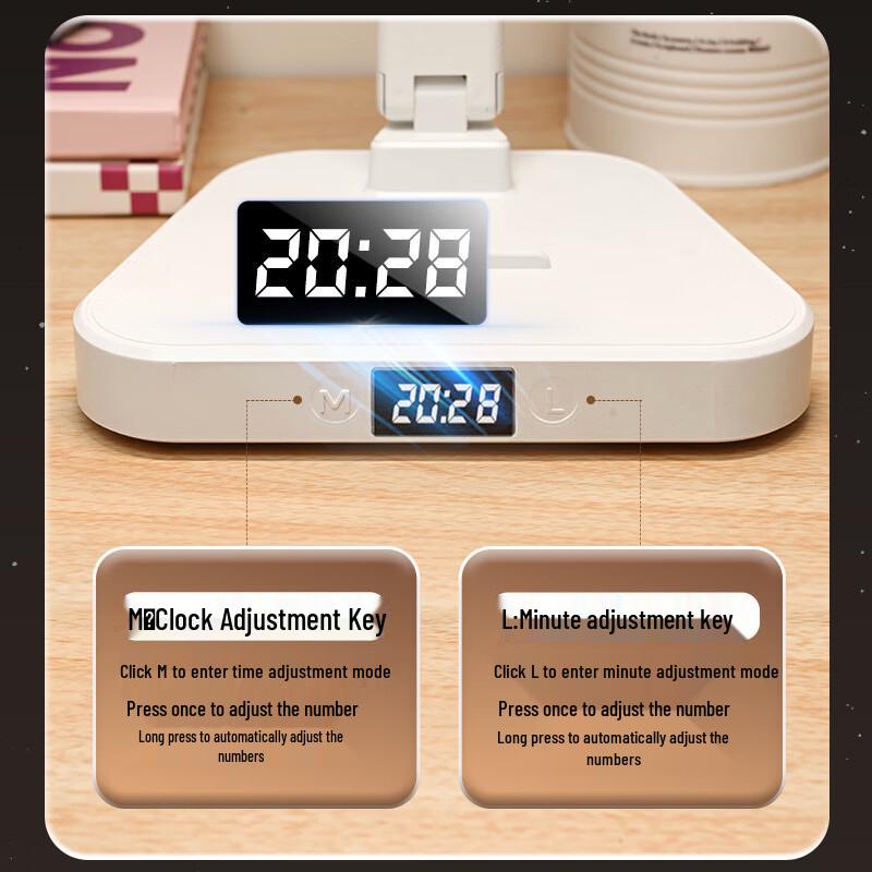 Oeny Dual-Head Multi-functional Digital Display Desk Lamp