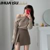 IHUASU Women's Fashion Casual Solid Color Print Summer Spring Skirt