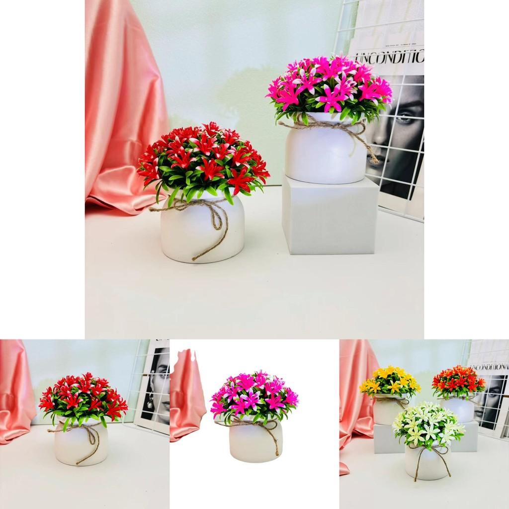 Artificial Orchid Plant With Plastic Pot For Home Decor And Living Room Decor