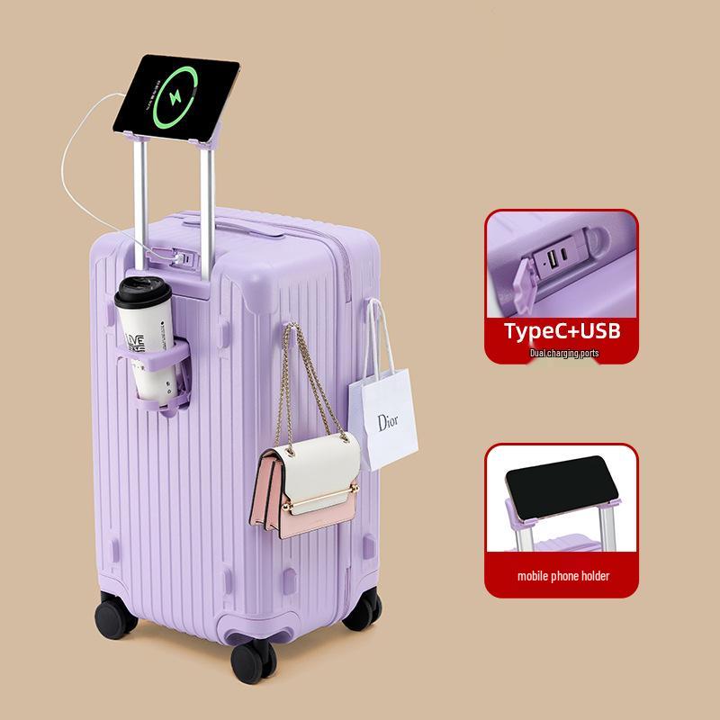 

Утолщенный 24-дюймовый ПК-чемодан на колесиках: Ударопрочный чемодан большой вместимости с кодовым замком, доступный в размерах 26 и 30 , с кожаной отделкой для женщин. 24 inch