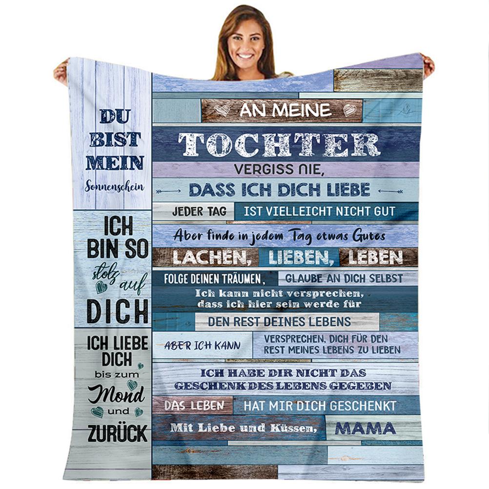 Personalized Flannel Air Conditioning Blanket Message Throw for Mom to Daughter Vacuum Packed Picture Color