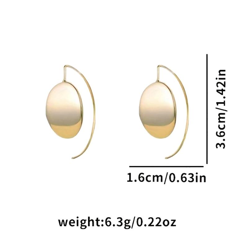 1 Pair Women Drop Copper Earrings Earrings Golden Geometric Oval Gold Simple  Hypoallergenic Everyday Jewelry Girls