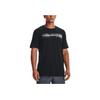 Under Armour Camo Letter Logo Solid Stripe Short Sleeve T-Shirt Men Tops Black 1376830-001