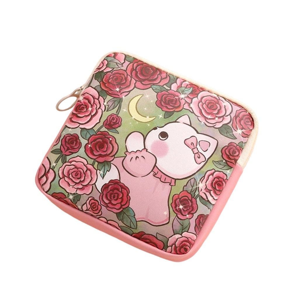

Portable Zipper Pouch Sanitary Pads Bag Large Capacity Multipurpose Cosmetic Bag Sundries Storage Pouch for Women Girls