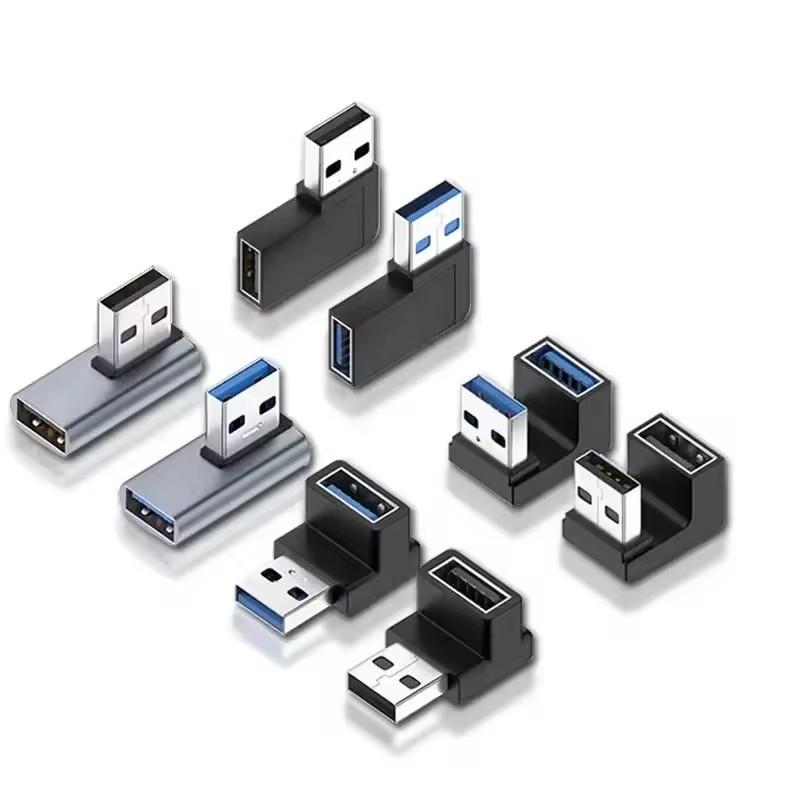 USB 3.0 Samec na Samici Pravoúhlý Prodlužovací Adaptér 90 Stupňový USB Konektor Nahoru Loketní Adaptér 10Gbps Pro Notebook PC Převodník
