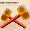 Transparent Rubber Hammer with Wooden Handle – Ideal for Tile, Marble, and Plastic Installation