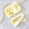 Cat Ear Knit Hat & Scarf Set for 10cm Plush Toy, Yellow [Used]