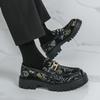 Scarpe da Uomo con Plateau Mocassini Eleganti Scarpe Elevator Punk Scarpe Formali da Lavoro Stampa Suola Spessa Creepers Taglie Forti