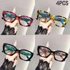 2/4PCS Presbyopia glasses der European and American retro leopard print bag - fashionable and stylish.6075