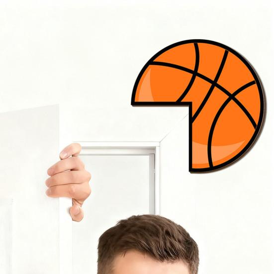 xiaobudian Door Frame Sticker, Sports Corner Protector, Basketball Football Baseball Rugby Self-Adhesive Sign for Fans Boys Rooms Home Decor