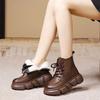 Fashion Women's Boots 2024 Winter New Fur Snow Boots Platform Plush Comfortable Anti Slip Warm Lace Up Cold Proof Cotton Ankle Boots
