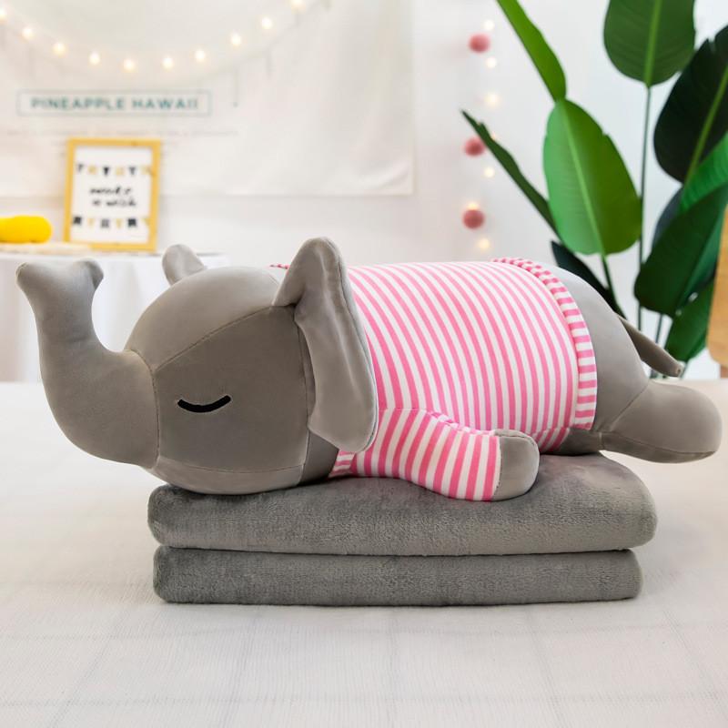 Plush Pig Animal Pillow Blanket With Short Plush Cover For Kids Gift