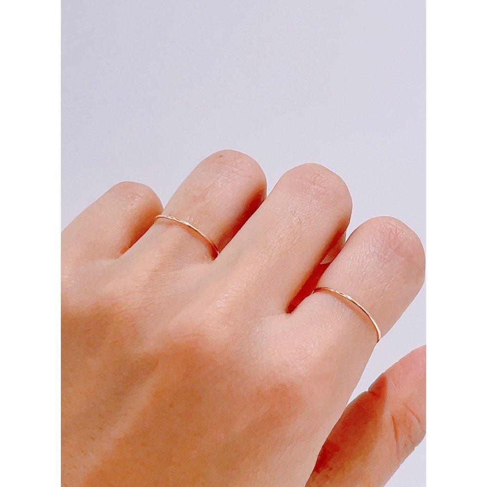 [Blissgold] 14K Cut Hollow Ring (1mm) / Layered Ring, Thin Ring, Ten-Finger Ring Rbl4070