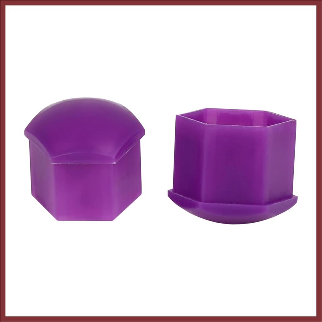 20pcs 21mm Universal Purple Plastic Car Wheel Nut Lug Hub Screw Rim Bolt Covers Dust Protection Caps with Removal Tool Clip Replace Parts