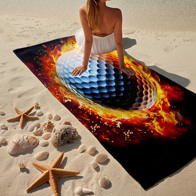 Electric Football Fire Beach Towel, Super Soft Microfiber, Gift for Her/Him, Birthday, for Pool, Beach, Travel, Home Decor Fan gifts