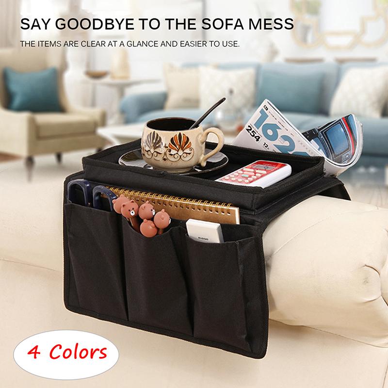 Sofa Armrest Storage Pockets Holder Tray Couch Hanging Remote Control Phone