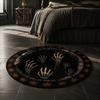 Soft Crystal Velvet Rug 3D Illusion Halloween Rug, Quilted Look Round Area Creepy Deep Pit Holiday Gift for Friends Design, Non-Slip Floor Mat Living