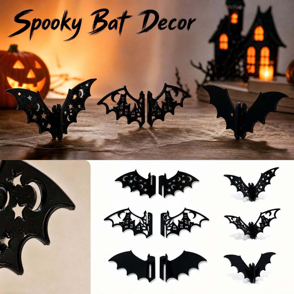 3D Acrylic Halloween Decoration DIY Assembly Ornament for Party House Window and Wall Décor