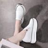 2026 Spring Autumn Genuine Leather White Shoes Women Fashion Sneakers Flat Platform Shoes Cow Leather Brand Ladies Height Increasing 8cm