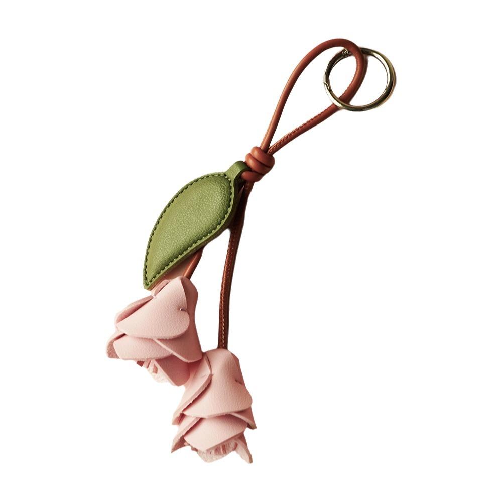 Lightweight Flower Bag Charm PU Leather Tulip Keychain Elegant Tulip Bag Charm  Gift Giving