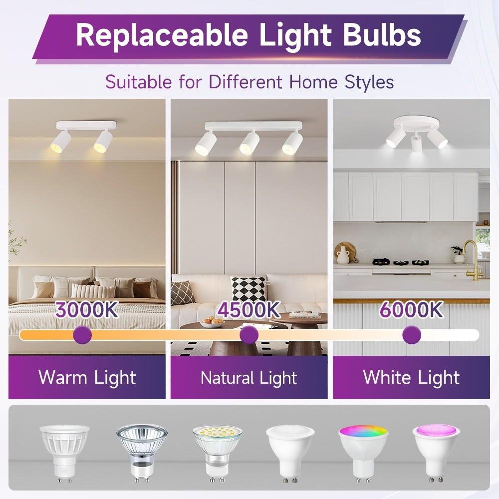 Household Minimalism LED Ceiling Lights Indoor Lighting Track Rail Lamp Replaceable Bulb Ceiling Spotlight