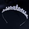 Hochwertige Funkelnde Zirkonia Romantische Braut Luxuriöse Blume Diadem Krone Hochzeit Brautjungfer CZ Haarschmuck Schmuck