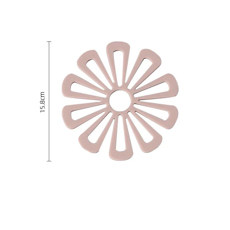 Hollow Out Insulation Pad With Flower Shape Thickened Anti Scald Vegetable Dish Mat Desktop Circular Anti Slip Bowl Mat YLE601