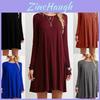 Elegant Women Autumn Fashion Basic Loose Slim Long Sleeve Mini Dress In S-5xl