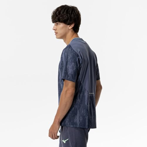 Mizuno Dry Aeroflow Rapid T-Shirt, Atmungsaktiv, Trainingsbekleidung, 32MAC002, Indigo