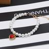 Luxury Pearl Pet Collar Pet Cat Dog Collar Love Pendant Pet Supplies Love Crystal Collars Kitten Collars Cat Necklace
