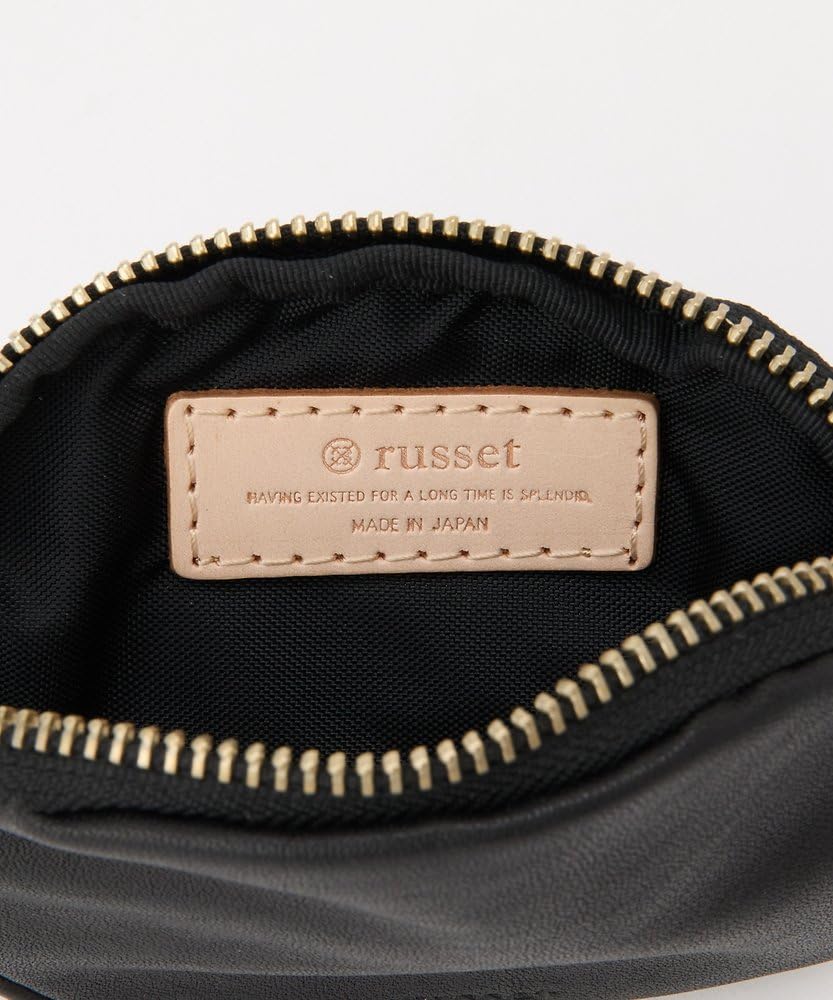 Russet Soft Leather Horizontal Pouch with Carabiner, RUZ1052189A0003, Free Size, Black