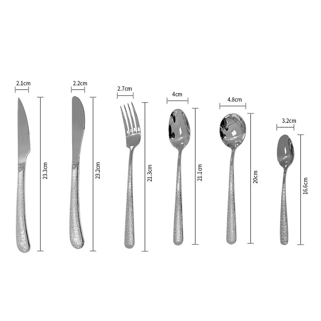 304 Stainless Steel Tableware High Appearance Level Hotel Western Restaurant Knife, Fork and Spoon Unibody Tableware Set
